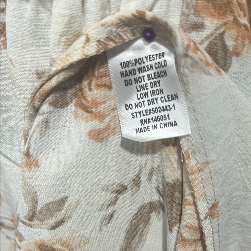 Monteau Los Angeles Women's Floral Boho Maxi Dress Cream L - Picture 15 of 16